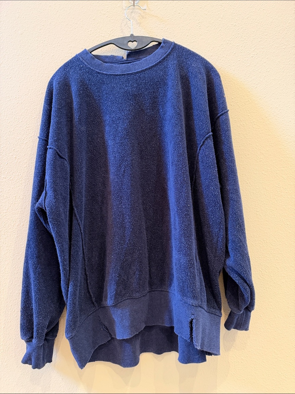 Women's Aerie Oversized Navy Crewneck Sweatshirt